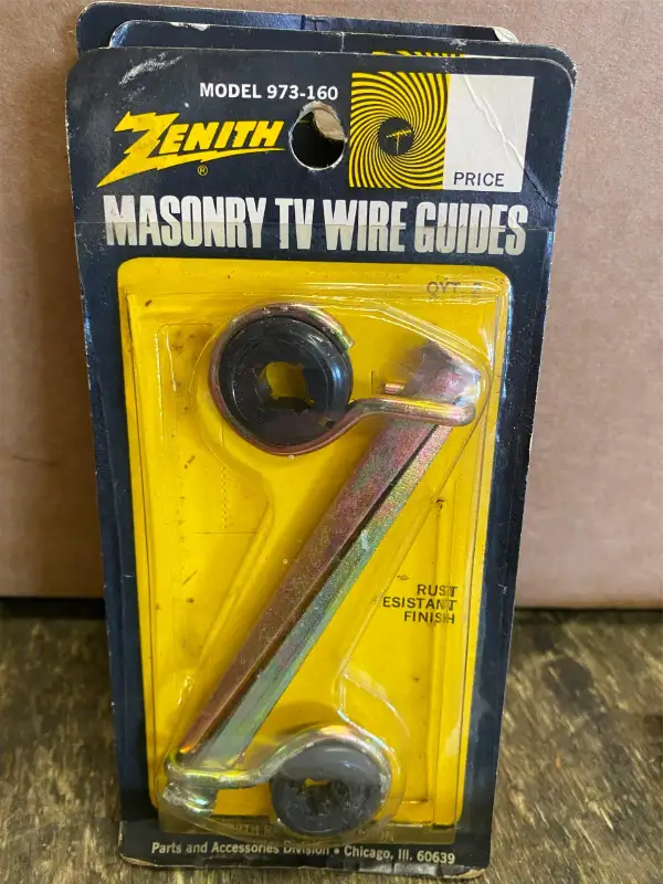 Zenith Vtg Antenna Wire Guide Install Mount 7.5” Ham Radio TV Mast Dish Masonary