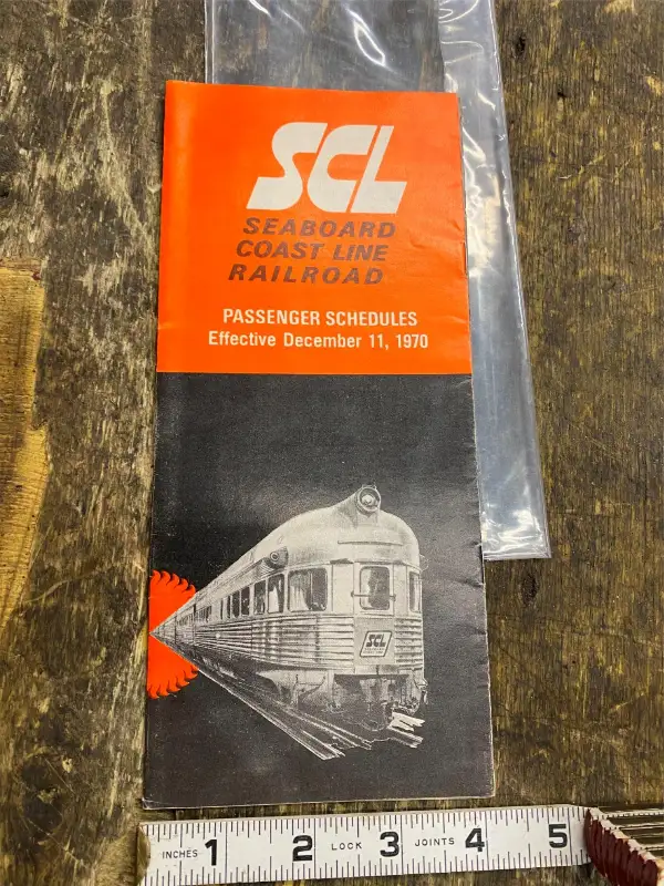 Vtg Seaboard Coast Line Railroad (SCL) public passenger timetable brochure 60’s