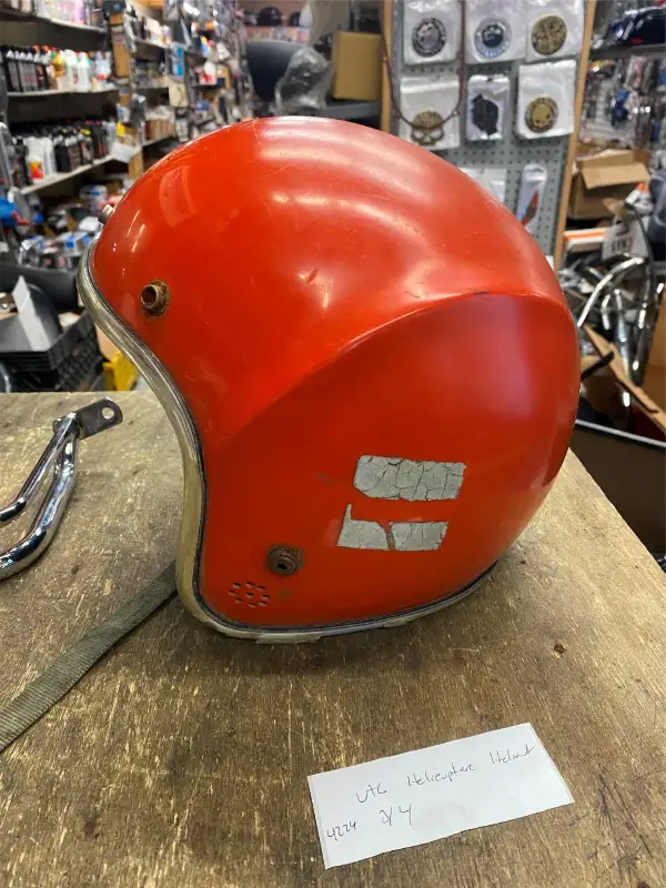 Vtg Vietnam War Helicopter Pilot Helmet Airplane 1970’s Era Motorcycle Old Skool