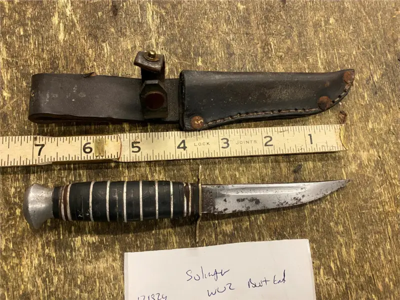 WW2 Solingen 13106 Boot Knife Sheath Germany Vtg 1940’s Military fighting Fixed