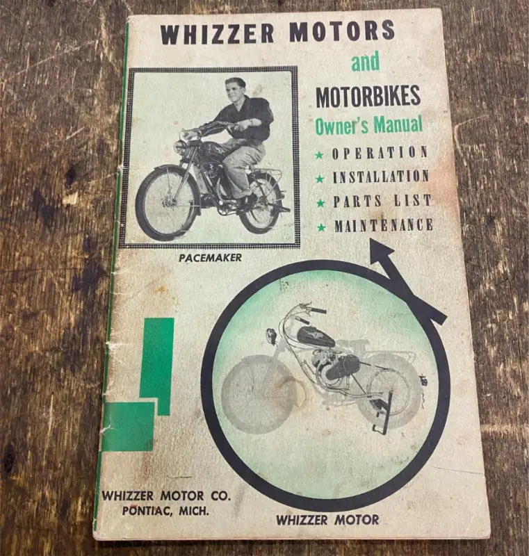 Vtg Whizzer Pacemaker Motorized Bicycle Catalogue Book 50’s Brochure literature