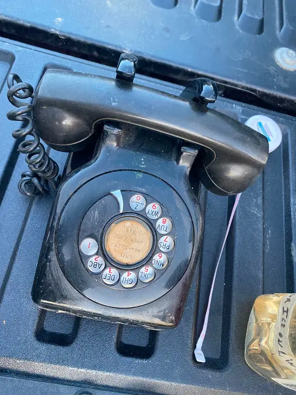 Vtg1960’s Leich Rotary Dial Wall Telephone Phone Black Office Home Convertible