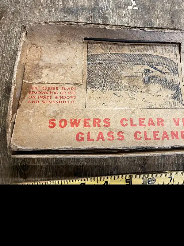 Vtg Sowers Clear Vison Window Scraper Counter Display Service Station Garage Cav