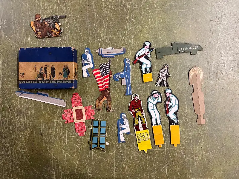 Vtg WW2 Game Pieces Soldier Nurse Artillery infantry Characters Colgate Weekend