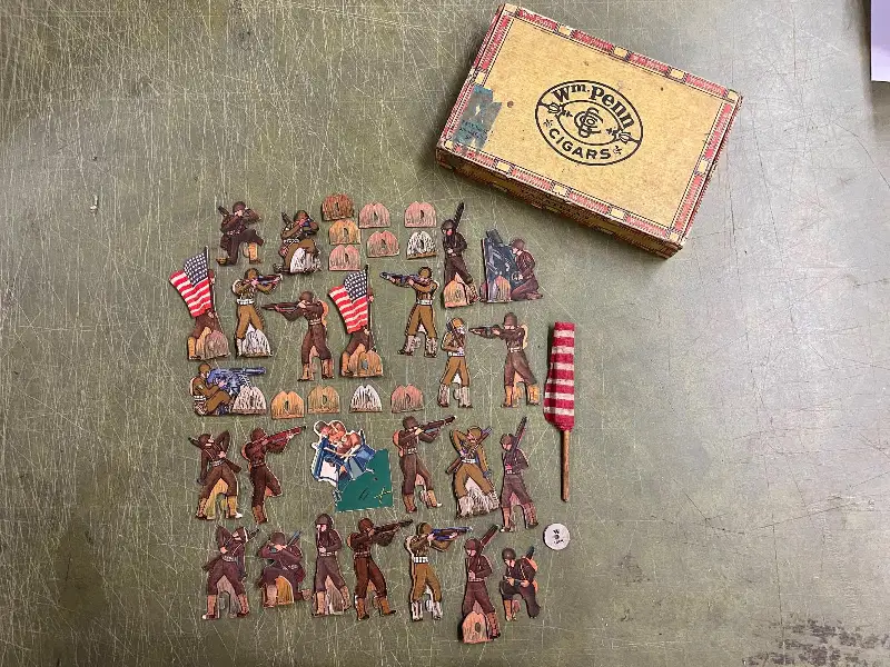 Vtg WW2 Game Pieces Soldier Nurse Artillery infantry Characters
