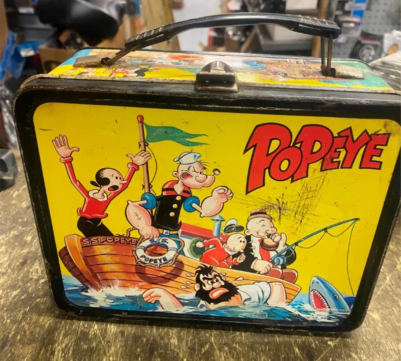 Vtg Popeye the Sailor Man Metal Lunch Box 1964 King Feature Syndicate Cartoon