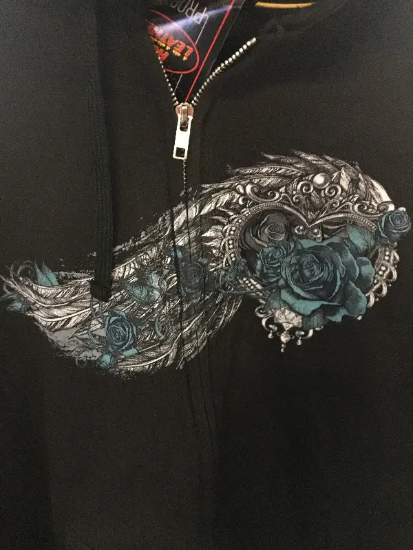 ZIPPER HOODIE BLUE ROSES AND WINGS