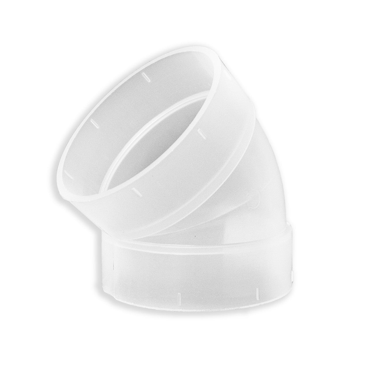 2.5" CLEAR ELBOW 45 DEGREE FOR DUST COLL