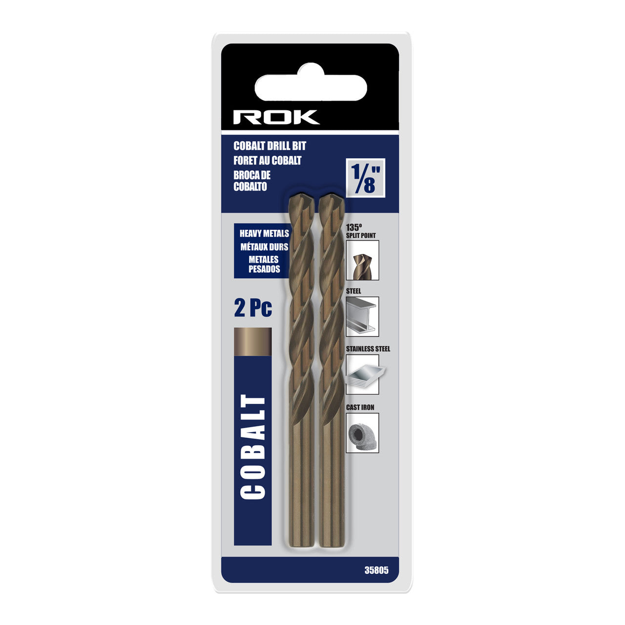 DRILL BIT COBALT 1/8 IN 2PC