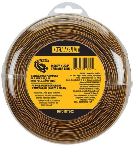 STRING TRIMMER LINE 225FT 0.80" DEWALT