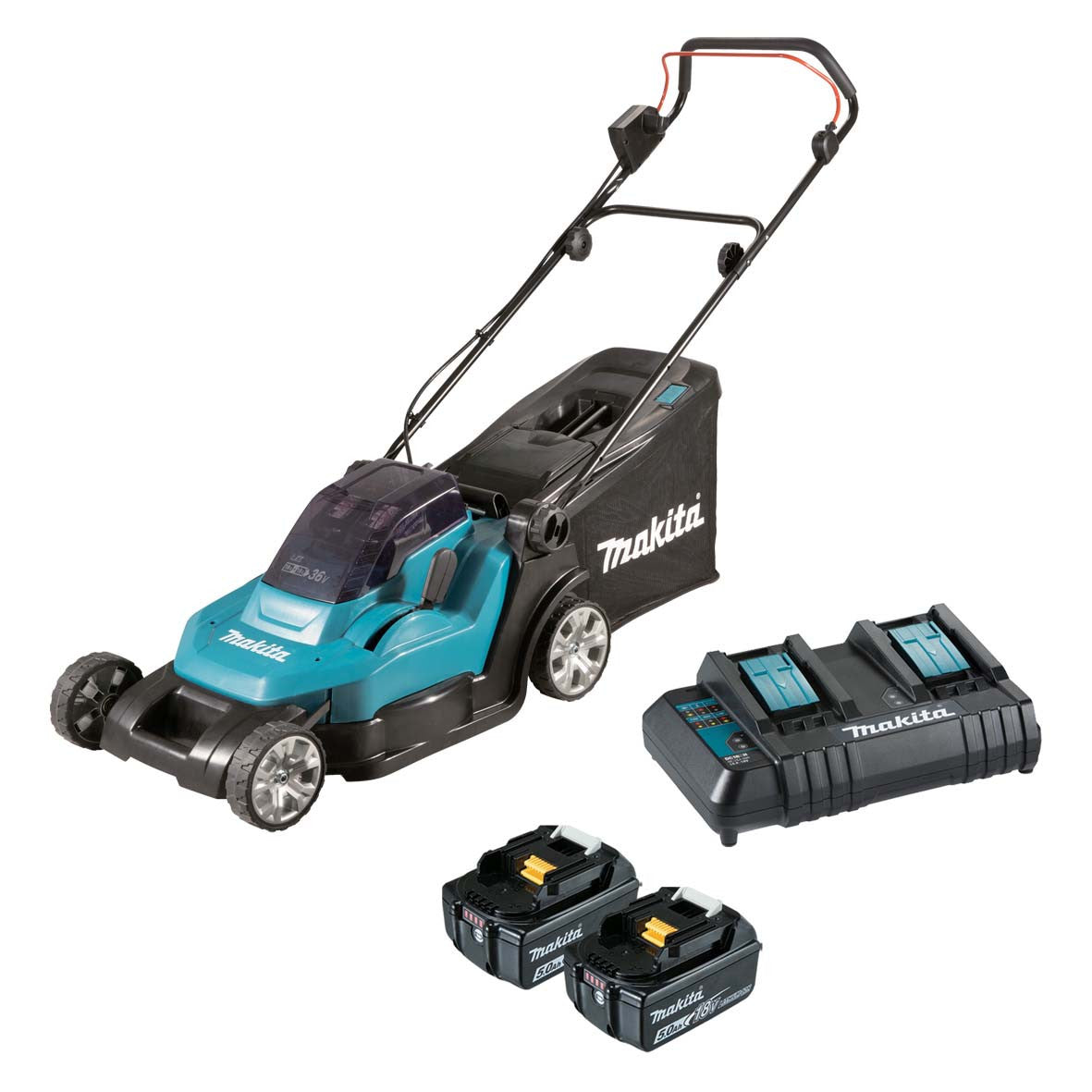 18V LAWN MOWER MAKITA KIT W/ 5AH 2 BATTE