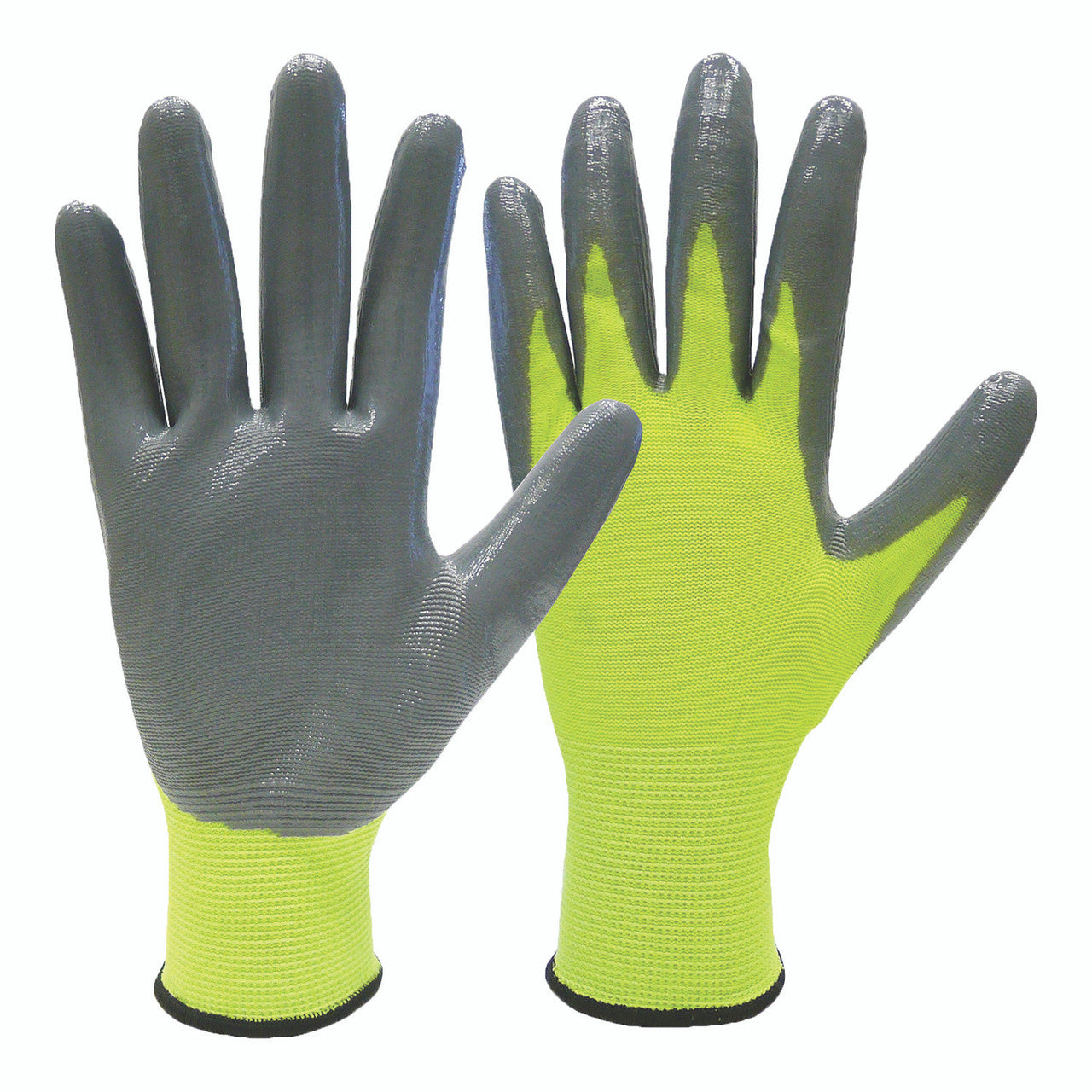 HI-VIS NITRILE COATED GLOVES L/XL 6PK