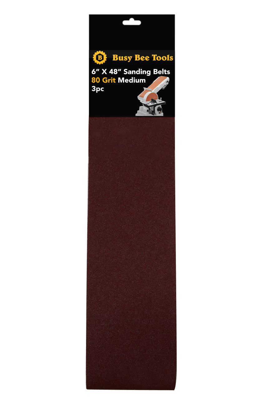 6" X 48" SANDING BELT 3PC 80G