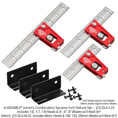 Woodpeckers JCS-DLX-I-25 in-DEXABLE Joiner's Combination Square Inch Deluxe Set
