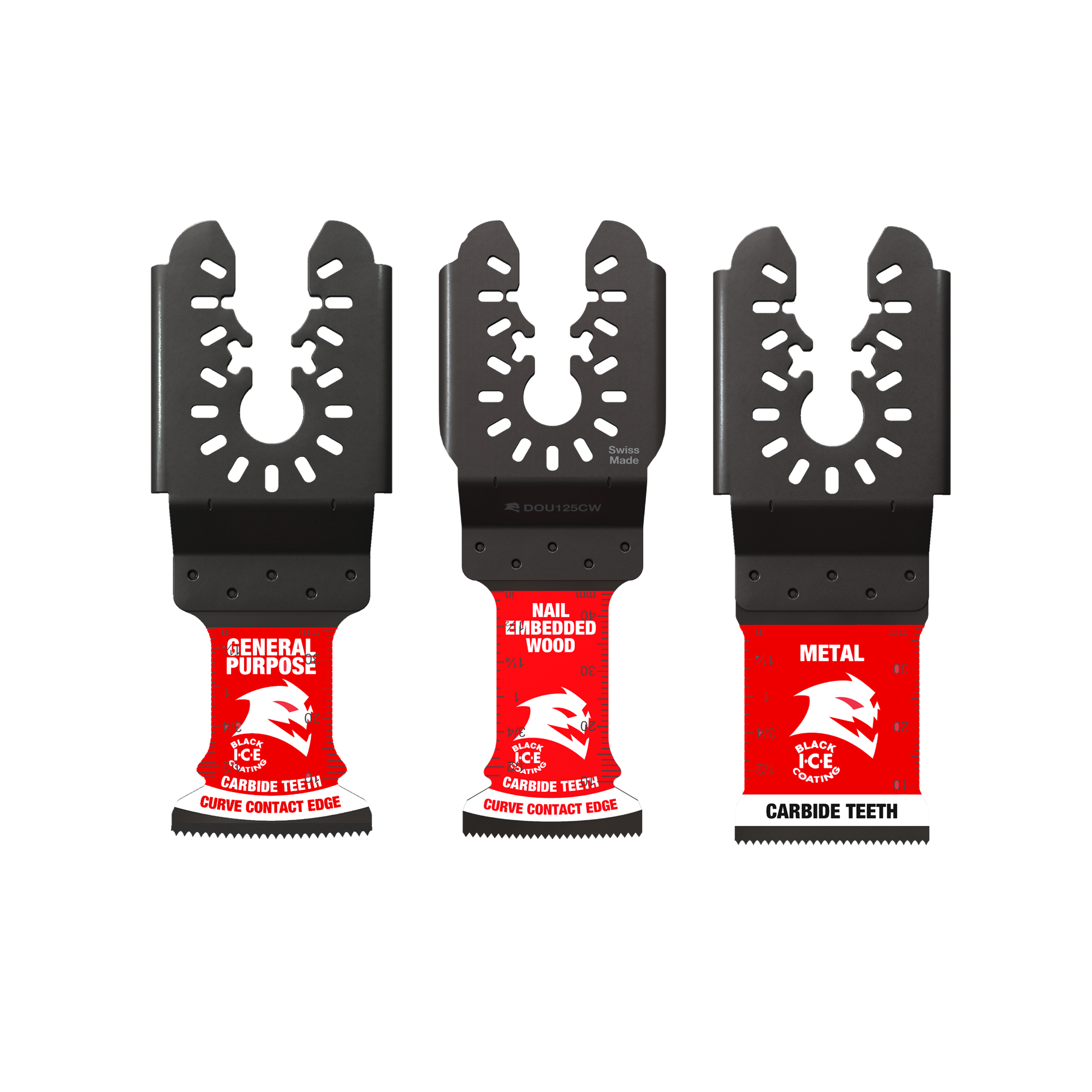 Diablo DOU3CVS AMPED™ Demo Demon™ & AMPED™ Steel Demon™ Universal Fit Carbide Oscillating Blade Set (3-pc)