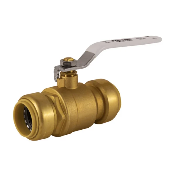 Jomar 100-105JFPG 1 Inch Lead Free Brass Ball Valve 2 Piece, Full Port, Push-Fit Connection, 200 WOG – Carton of 2