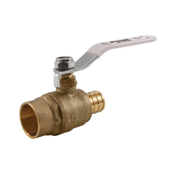 Jomar 103-535PG 1 Inch Lead Free Brass Ball Valve 2 Piece, Standard Port, Solder x Crimp Pex Connection, 400 WOG – Carton of 6