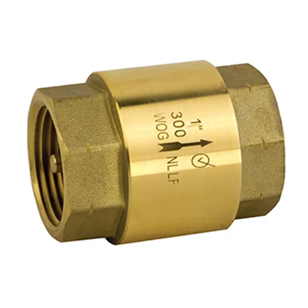 Jomar 105-603G 1/2 Inch Lead Free Brass Inline Check Valve, Threaded Connection, 300 WOG, Class 150 – Carton of 25