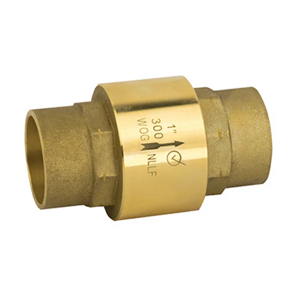 Jomar 105-616G 1-1/4 Inch Lead Free Brass Inline Check Valve, Solder Connection, 300 WOG, Class 150 – Carton of 6