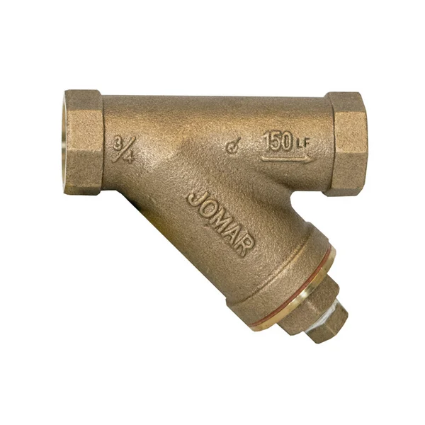 Jomar 106-306G 1-1/4 Inch Lead Free Bronze Y-Strainer, Threaded Connection, 150 WOG, Stainless Steel Screen, 20 Mesh