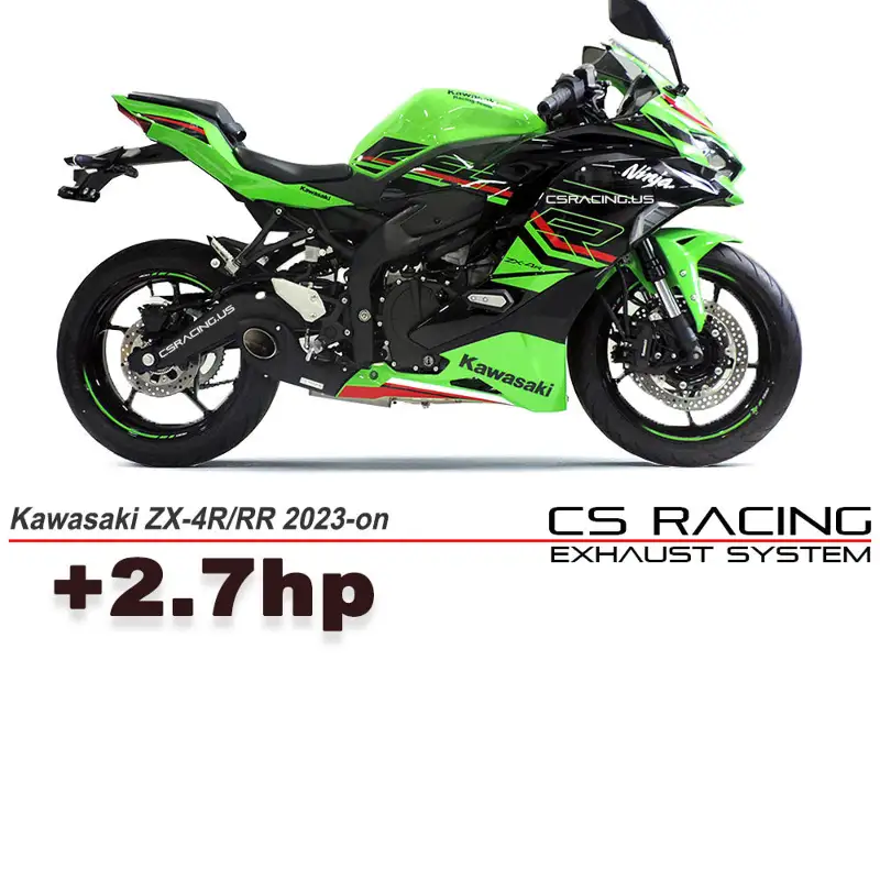2023-on Kawasaki Ninja ZX-4R / RR CS Racing Full Exhaust | Muffler + dB Killer (+2.7hp)