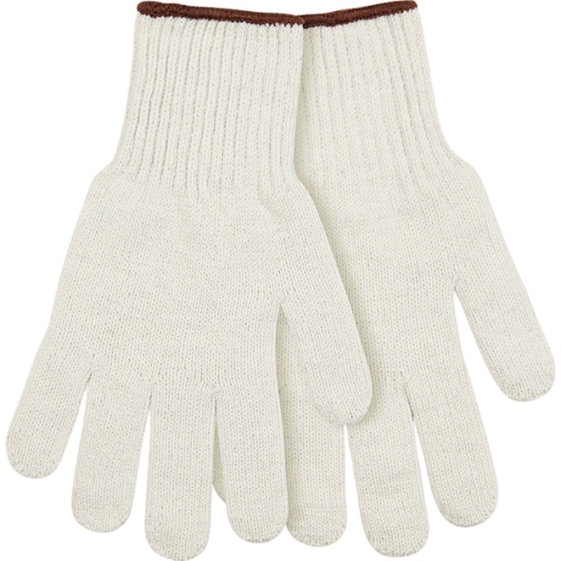 Kinco Heavyweight Polyester-Cotton Blend String Knit Glove, White, Large