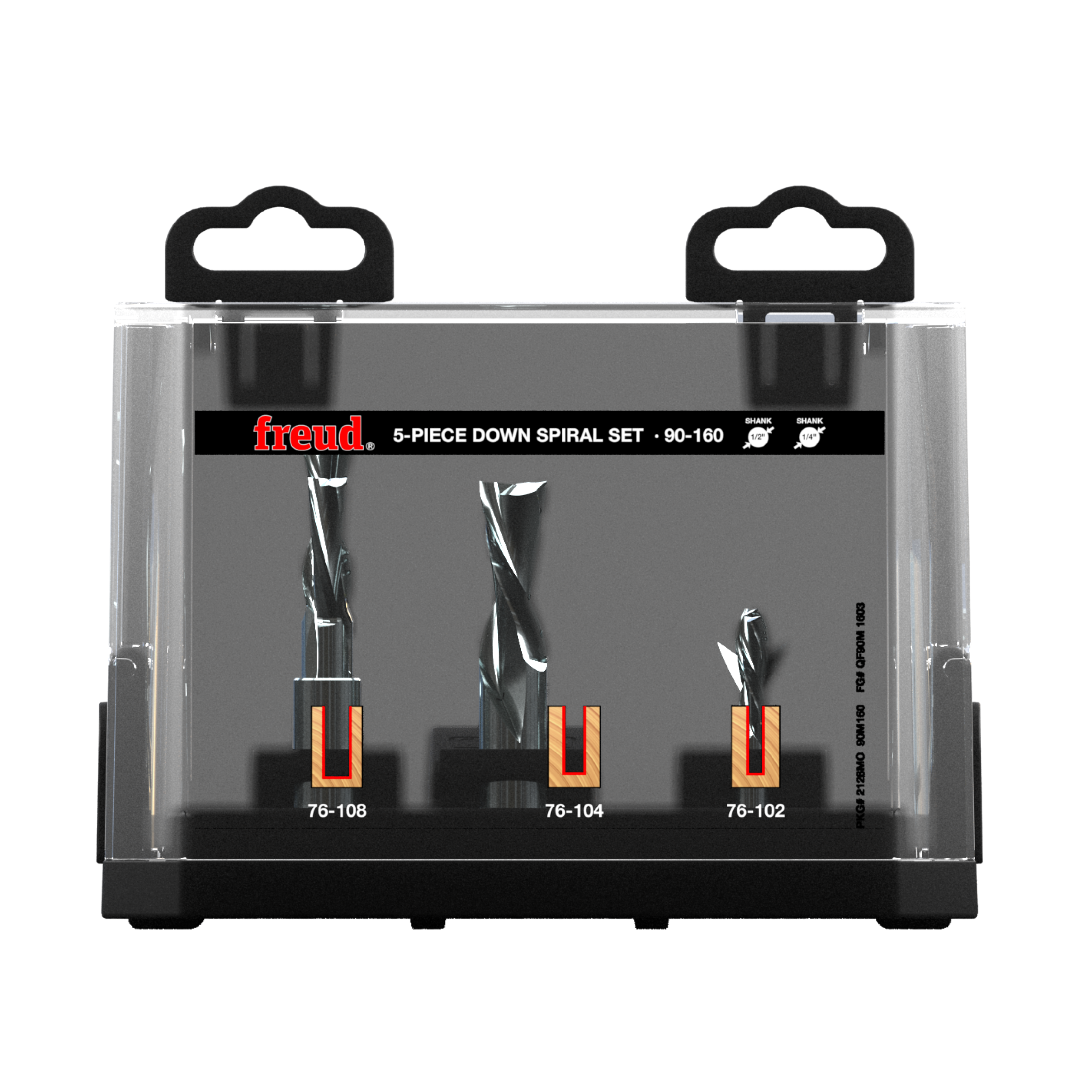 Freud 90-160 5 Piece Down Spiral Bit Set