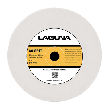 Laguna ABGAO81-080 Aluminum Oxide Wheel, 80 Grit, 8" Diameter, 1" Width