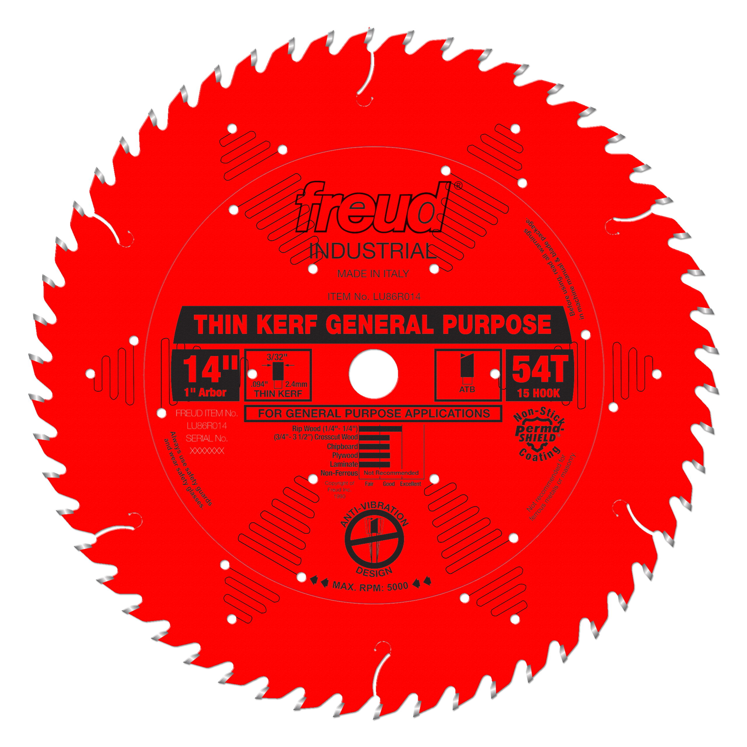 Freud LU86R014 14" Thin Kerf General Purpose Blade