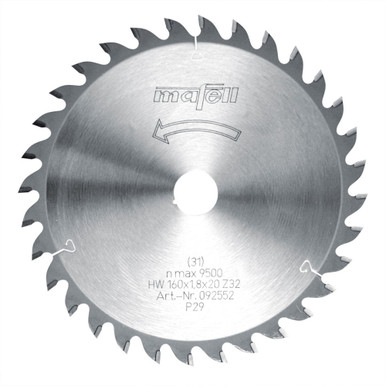 Mafell 092552 Tct Saw Blade, 160 X 1.2/1.8 X 20 Mm, 32 Teeth, At