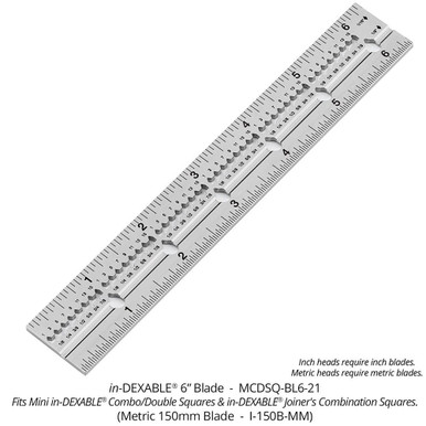 Woodpeckers MCDSQ-BL6-21 in-DEXABLE Joiner's Combination Square 6 inch blade