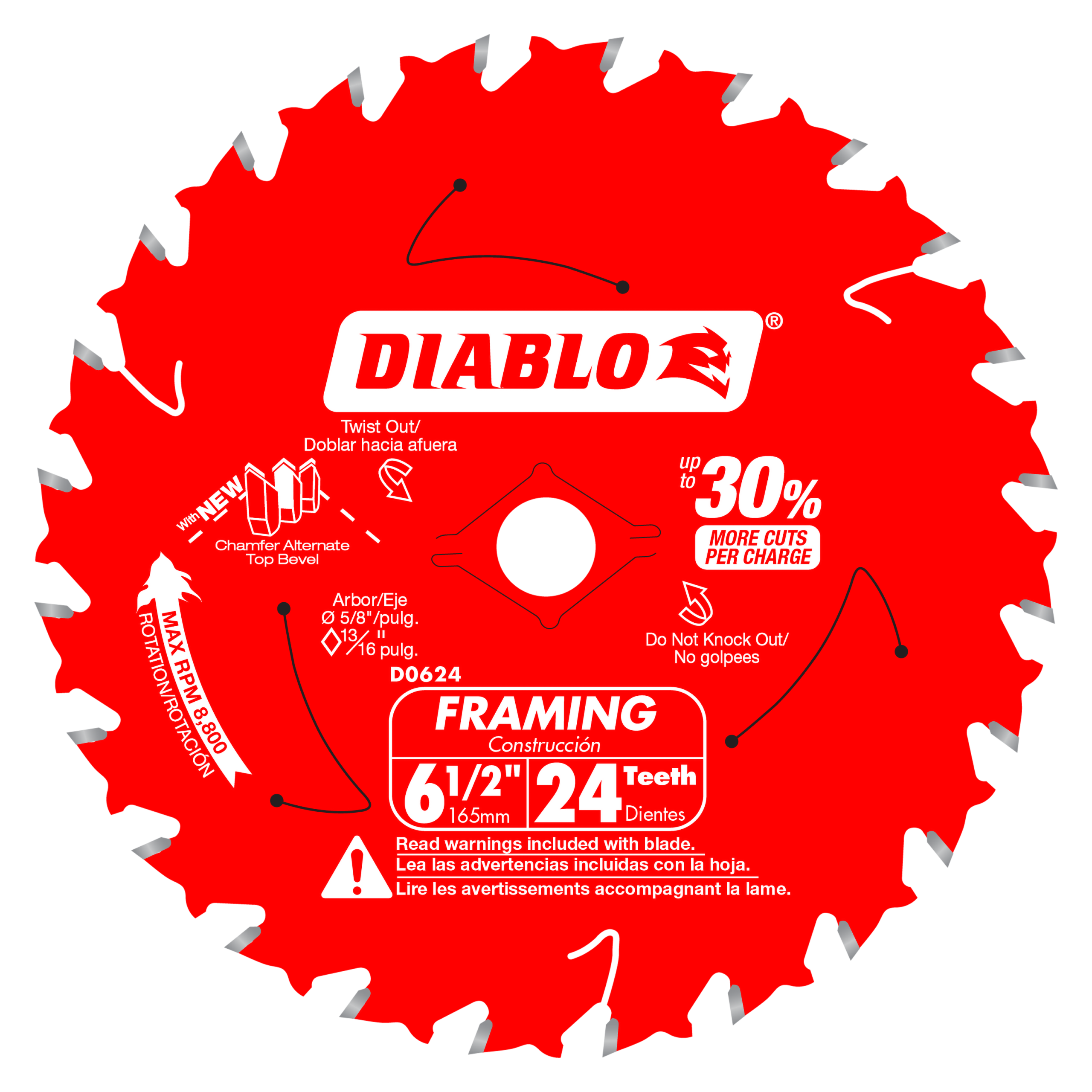 Diablo D0624X 6-1/2" 24-Tooth Framing Saw Blade