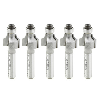 Amana Tool MRW0304-5, 5-Pack Miniature Corner Round 1/8 Radius x 9/16 Dia x 7/16 Cut Height x 1/4 Inch Shank Router Bits
