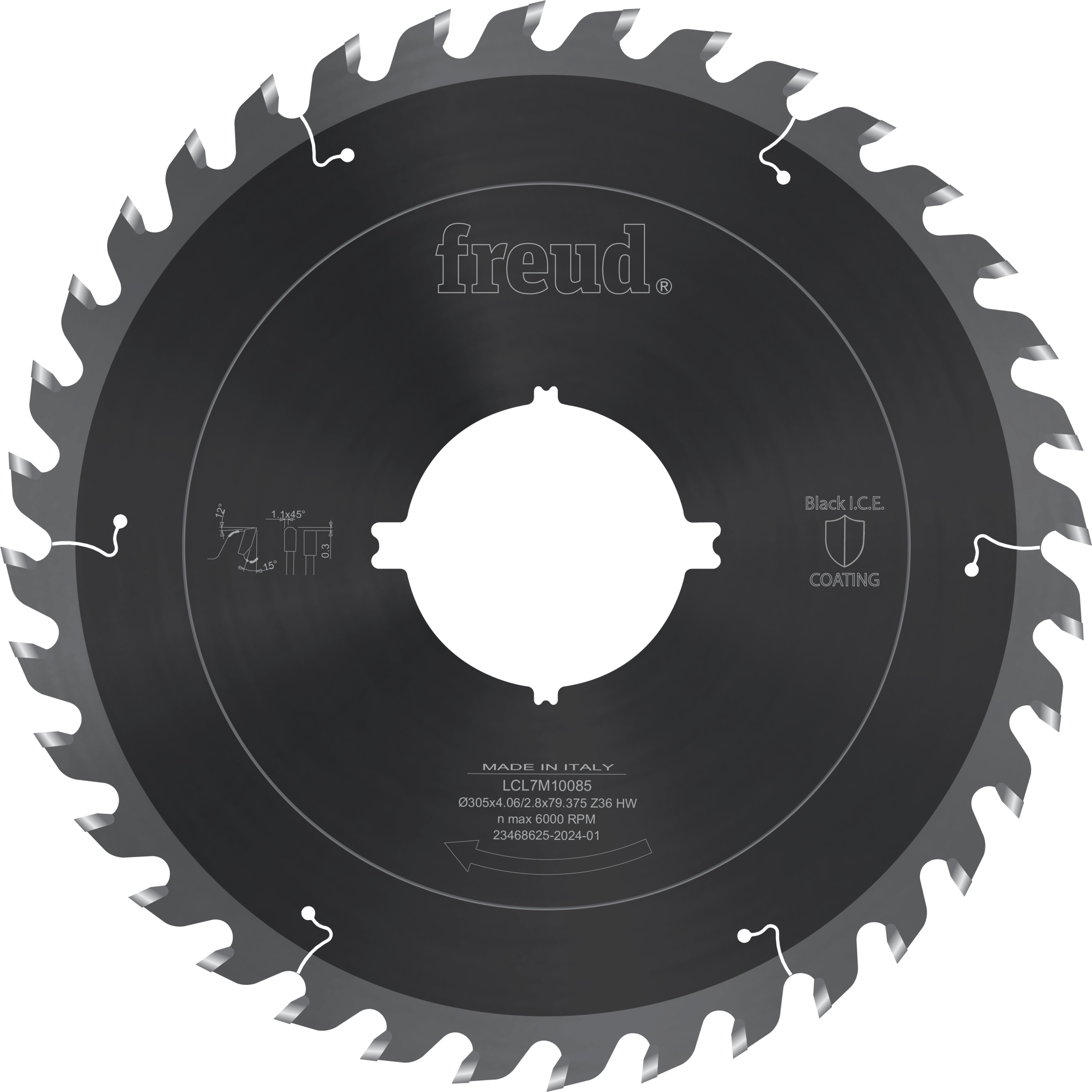 Freud LCL7M10085 12” 36-Teeth Glue Line Multi-Rip Circular Saw Blade