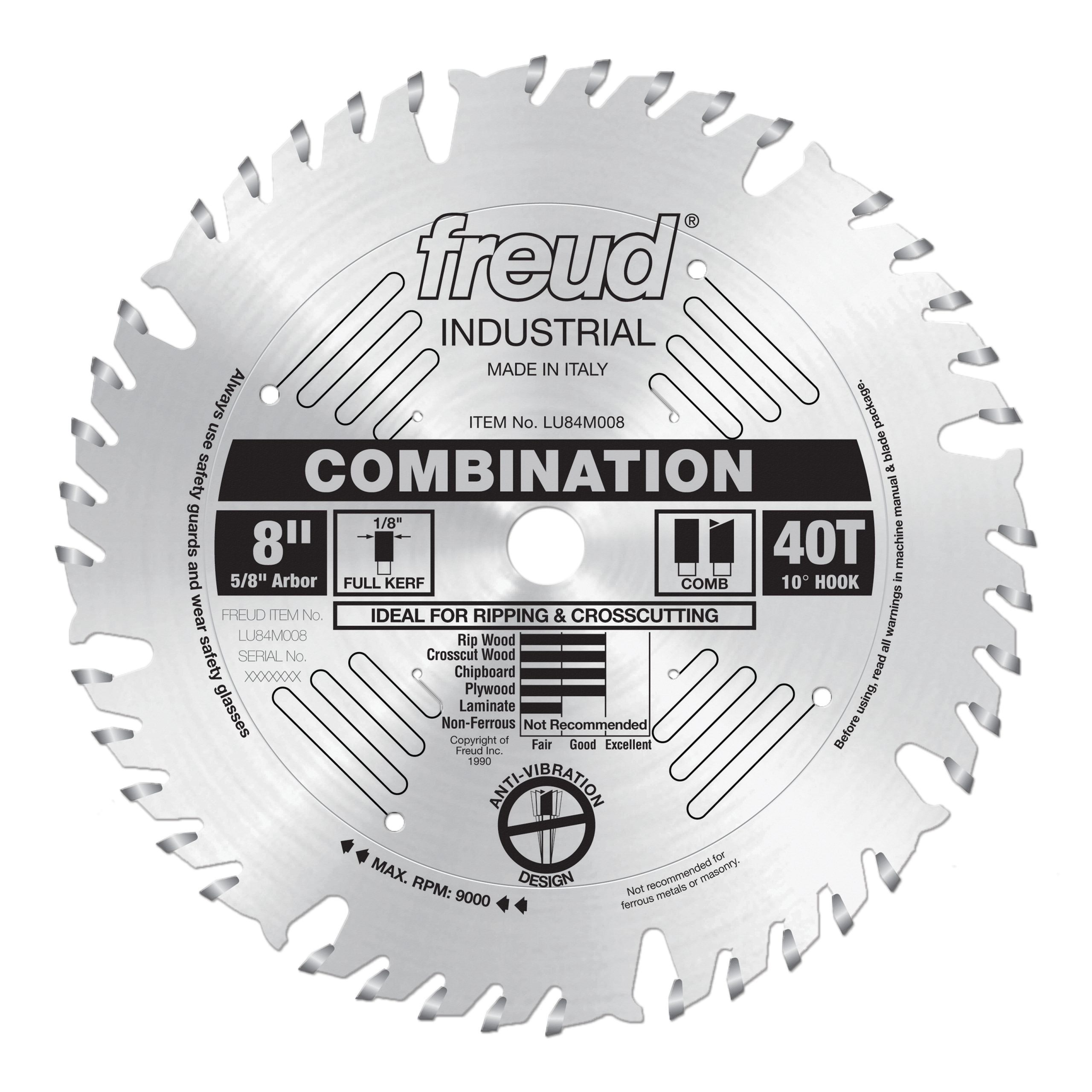 Freud LU84M008 8" Combination Blade