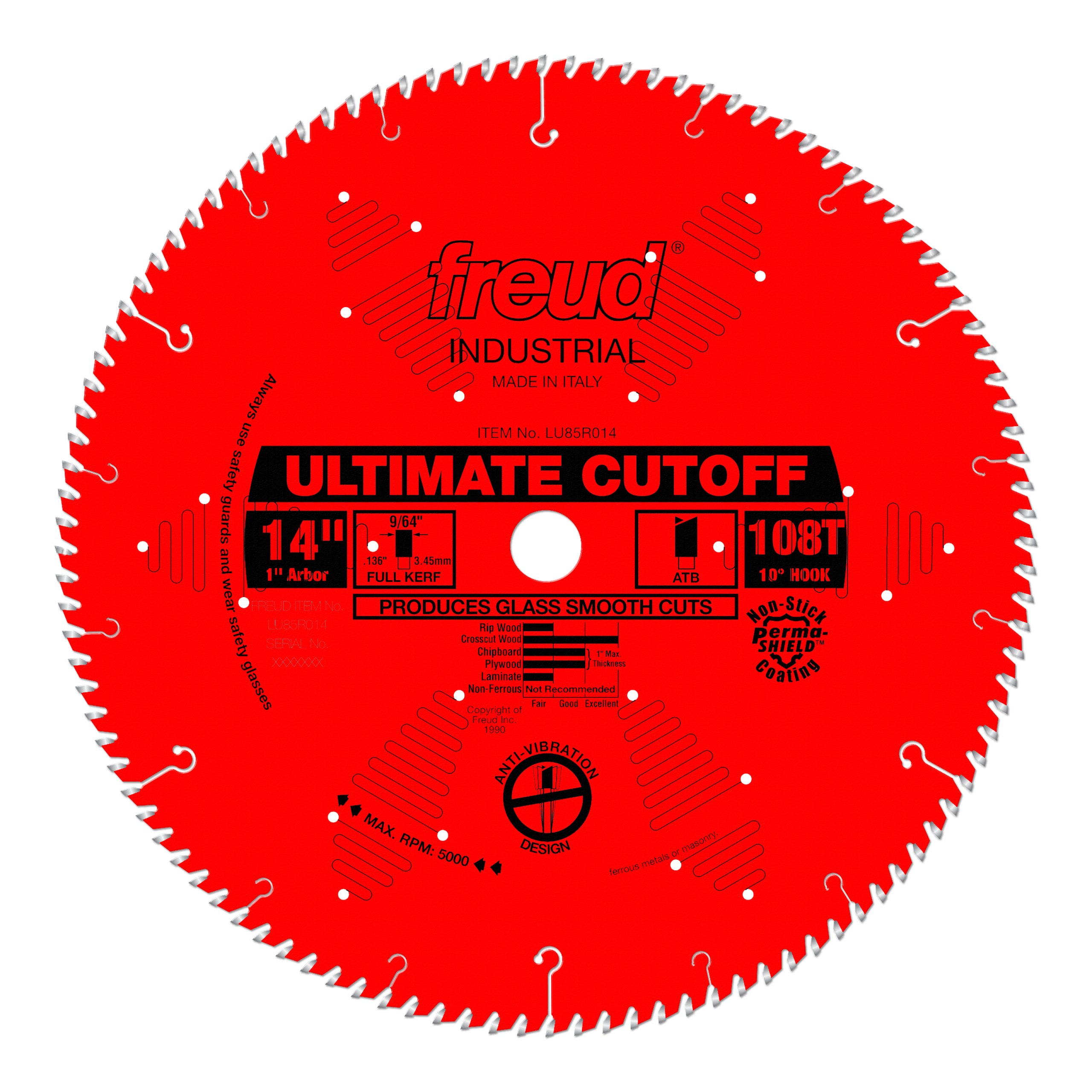 Freud LU85R014 14" Carbide Tipped Saw Blade for Crosscutting