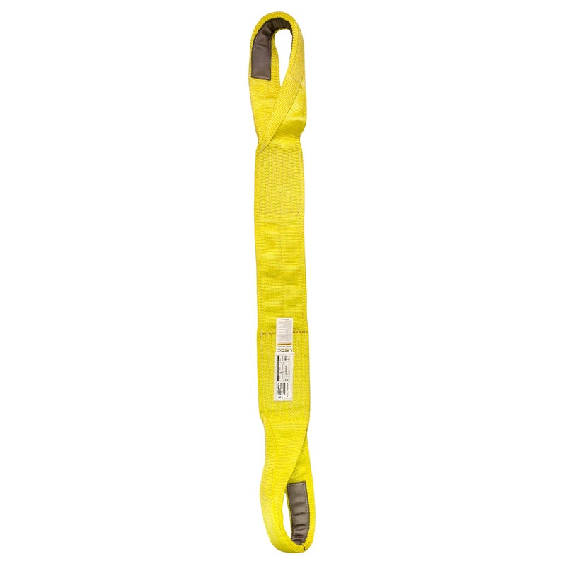 Nylon Lifting Sling - Straight Eye & Eye | Reinforced Eyes - 5" x8' - 1-ply