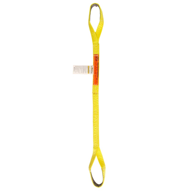 Nylon Lifting Sling - Twisted Eye & Eye | Reinforced Eyes - 2" x4' - 2-ply