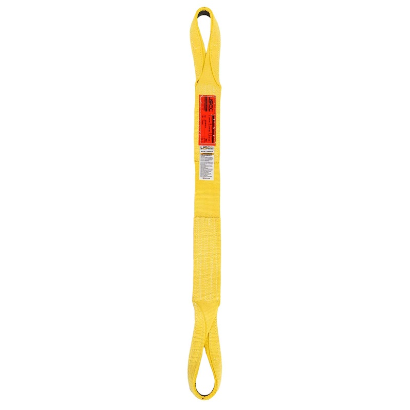 Nylon Lifting Sling - Twisted Eye & Eye | Reinforced Eyes - 4" x6' - 1-ply