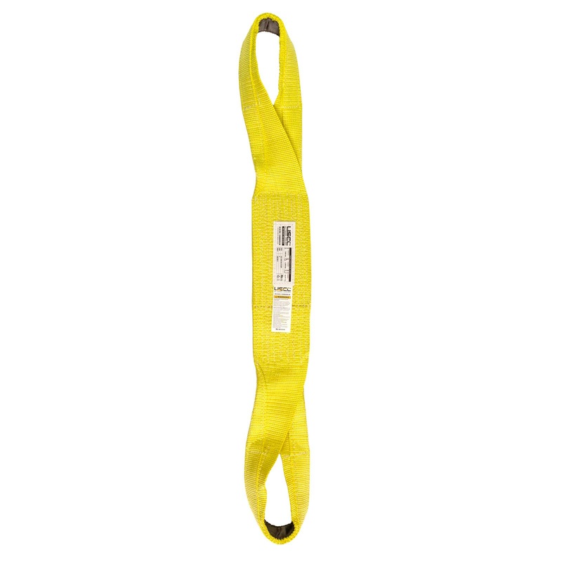 Nylon Lifting Sling - Twisted Eye & Eye | Reinforced Eyes - 8" x14' - 1-ply