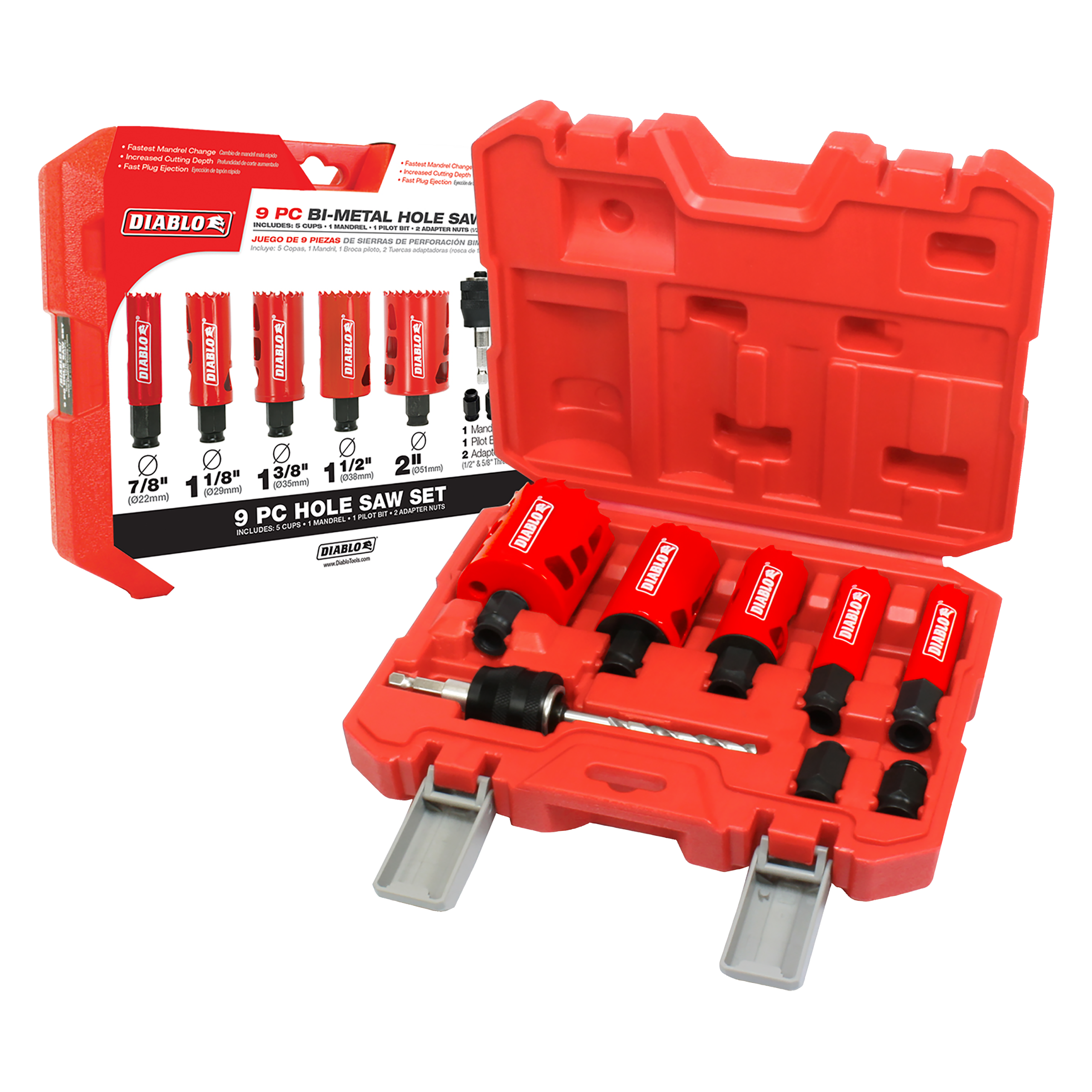 Diablo DHS09SGP 9 pc General Purpose Bi-Metal Hole Saw Set