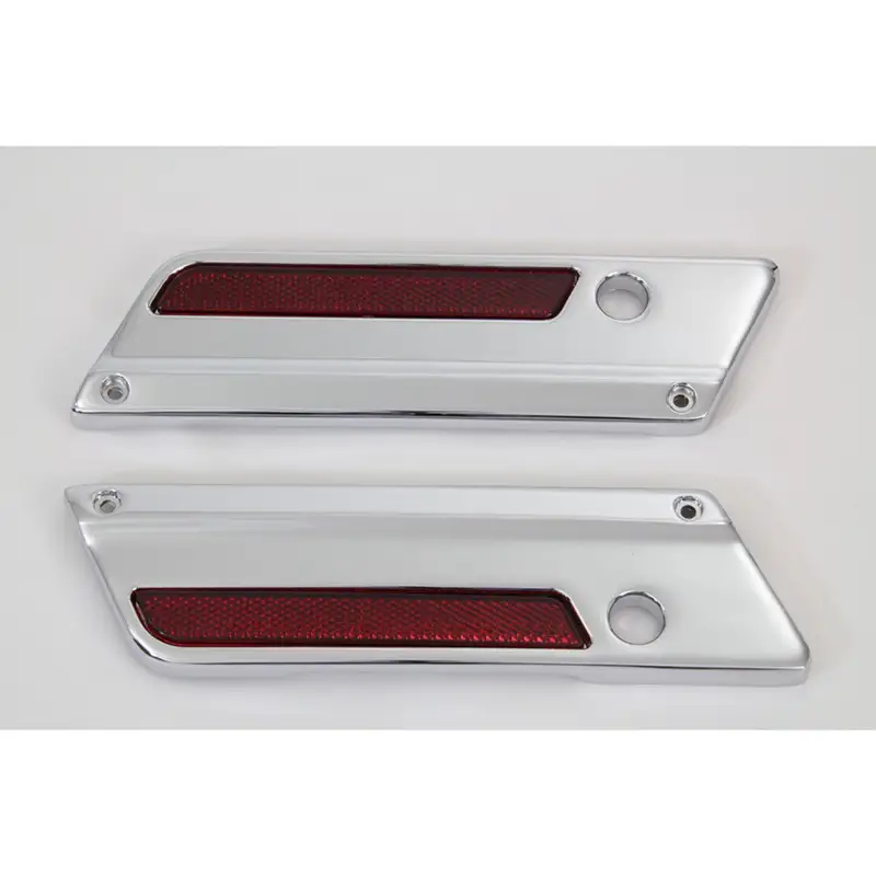 Wyatt Gatling Chrome Saddlebag Latch Cover Set Harley FLT 93-13