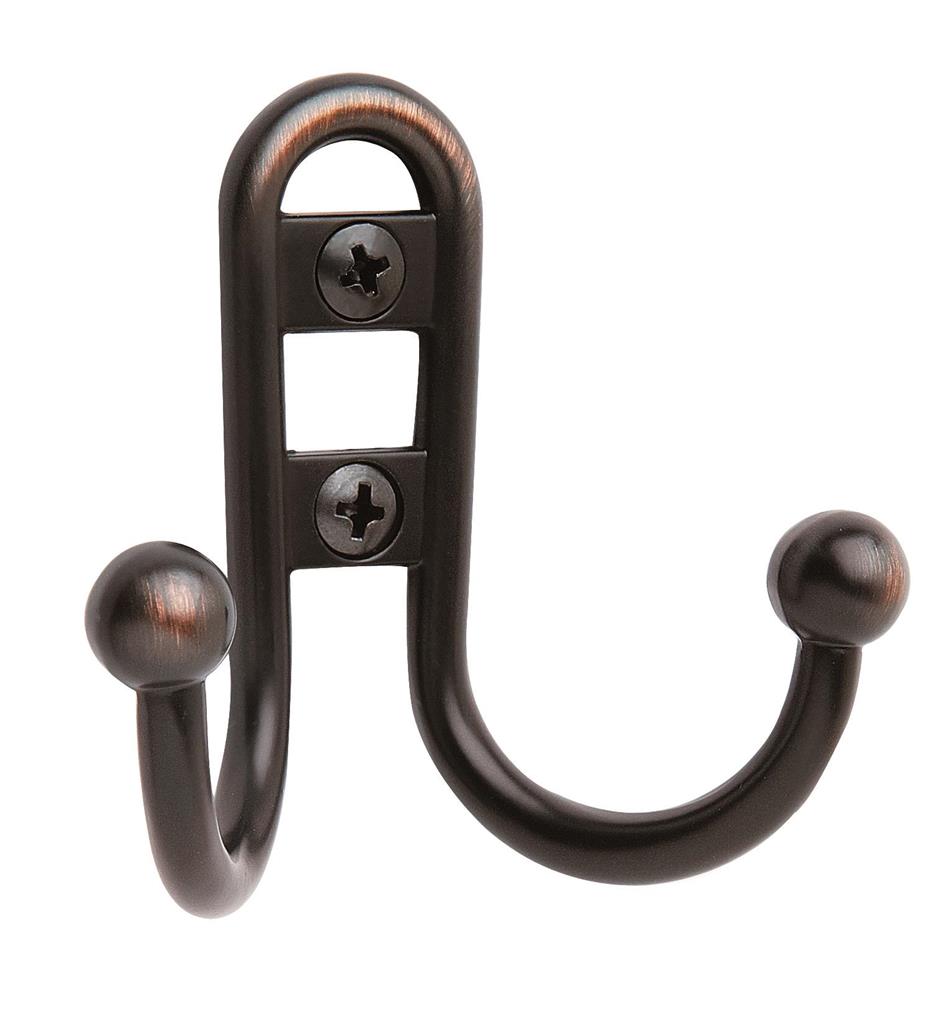 Decorative Hooks Double Prong Oil-Rubbed Bronze Robe Hook H55457