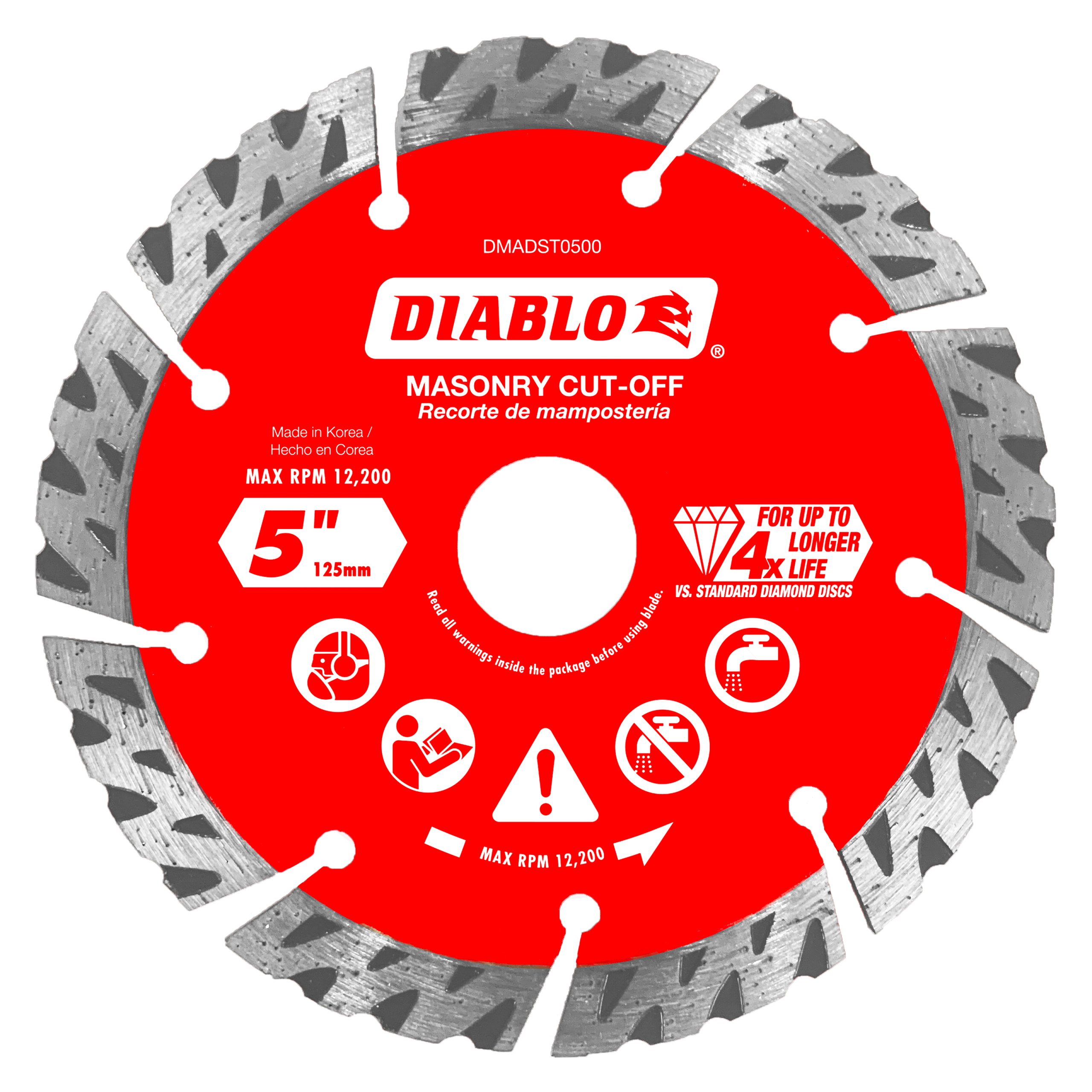 Diablo DMADST0500 5" Diamond Segmented Turbo Masonry Cut-Off Blade