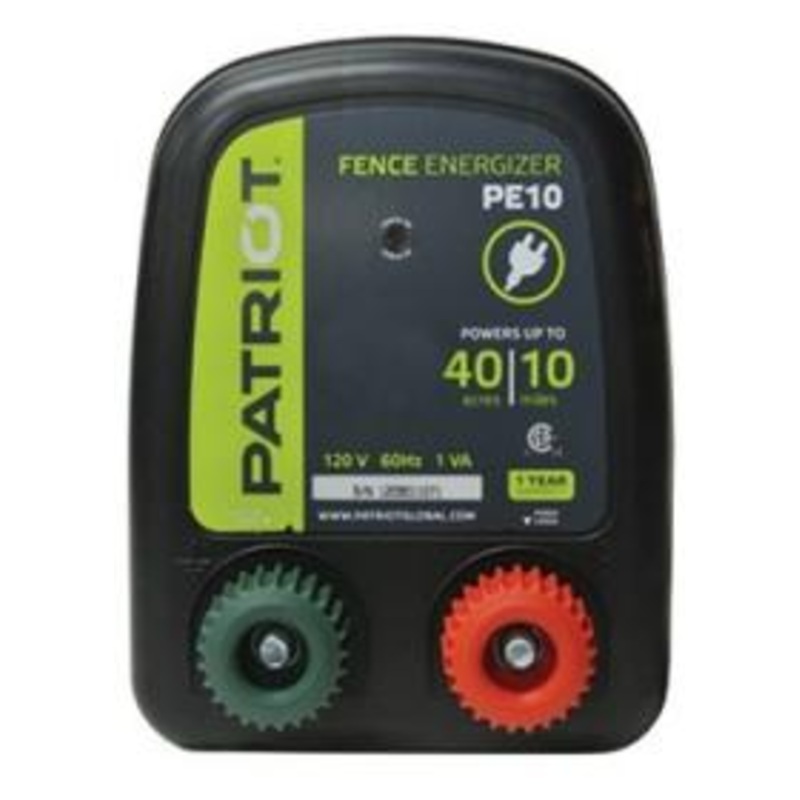 Patriot PE 10 110V Ac Powered Fence Charger, 10 Mile / 40 Acre