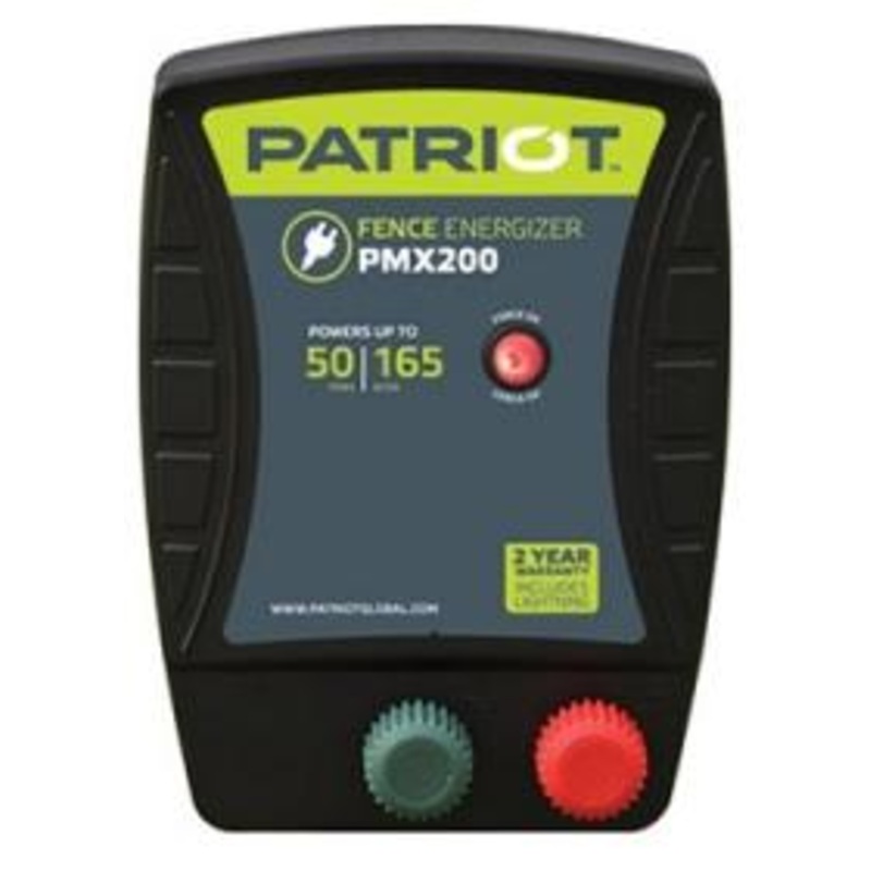 Patriot PMX 200 110V AC Powered Fence Charger, 50 Mile / 165 Acre