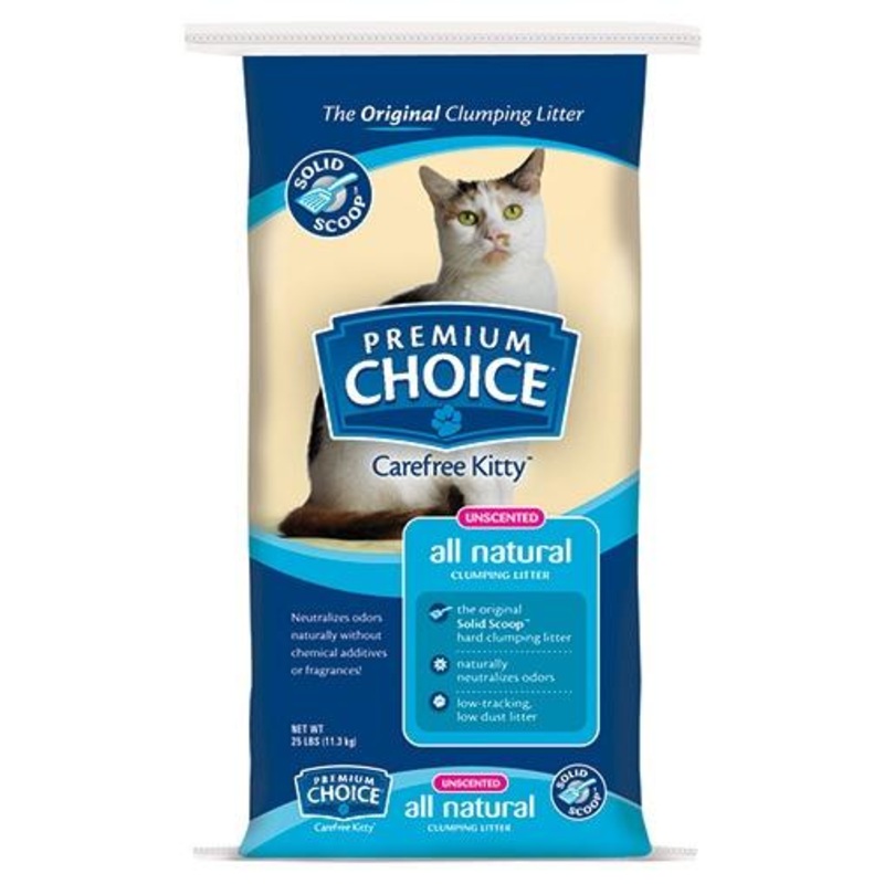 Premium Choice Carefree KittyUnscented Solid Scoop Clumping All Natural Cat Litter