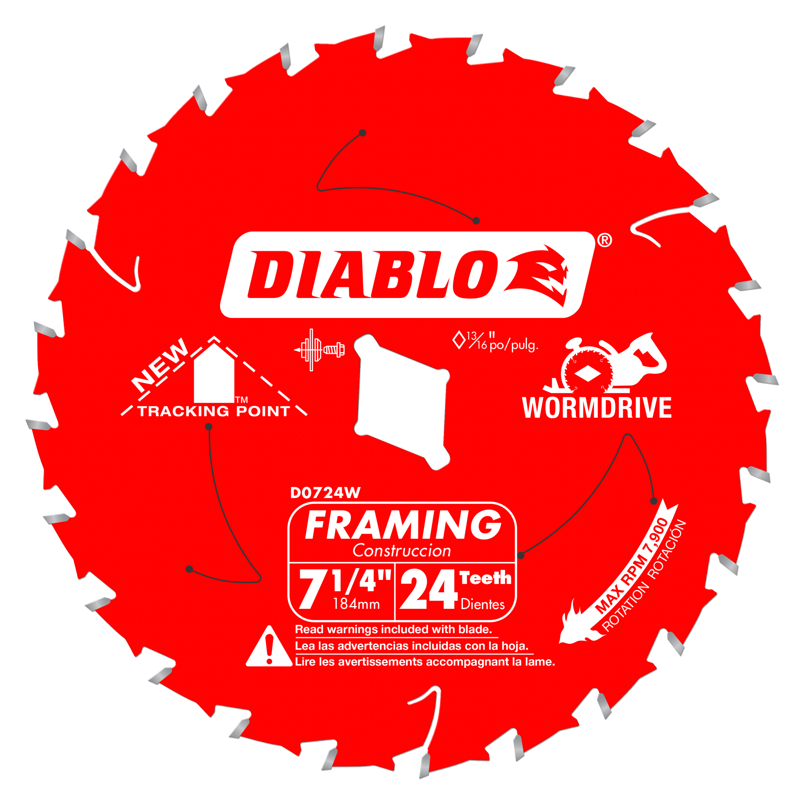 Diablo D0724W 7-1/4" x 24-Teeth Framing Saw Blade for Wood