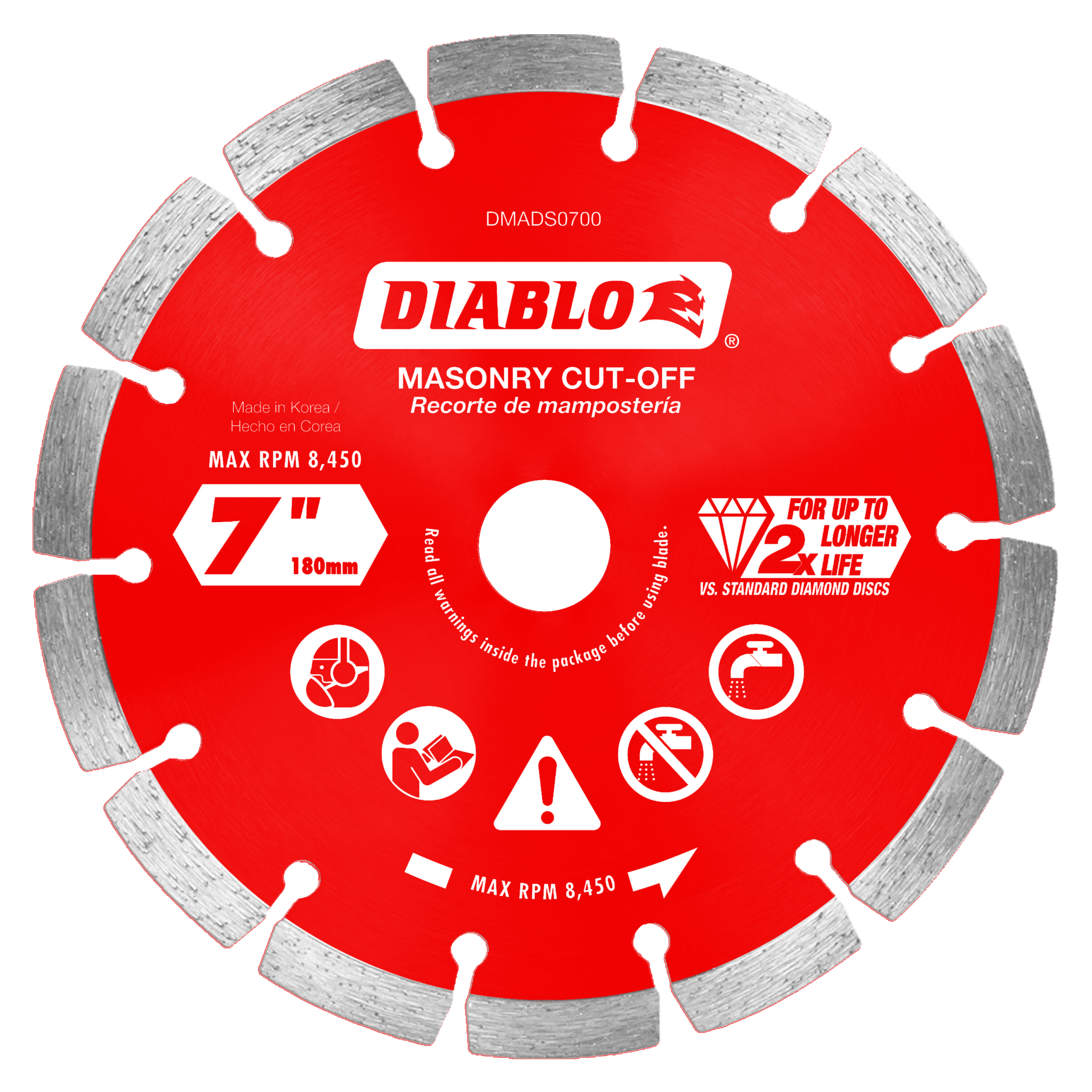 Diablo DMADS0700 7" Diamond Segmented Masonry Cut-Off Blade