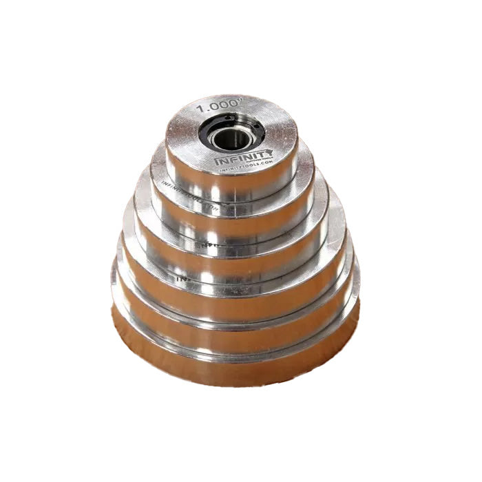 Infinity Tools Mega Rabbet Router Bit Sleeves & Bearings, 1/4" Internal Diameter
